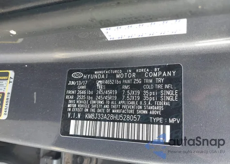 2017 Hyundai Tucson Limited/Sport And Eco/Se из США, поврежденный, VIN KM8J33A28HU528057